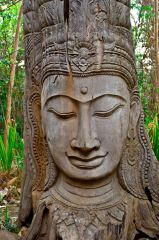 wooden buddha ko phi phi long beach
