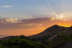 Sunset over The Great Salt Lake and Ensign Peak