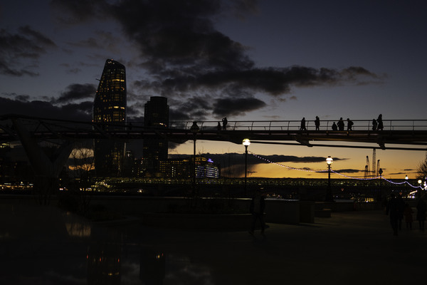 Millennium bridge silhouettes