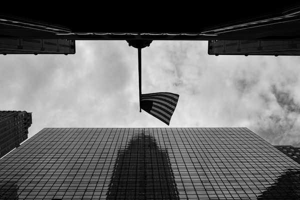 The Chrysler building, above and reflected