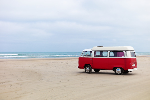 VW T2 on the beach