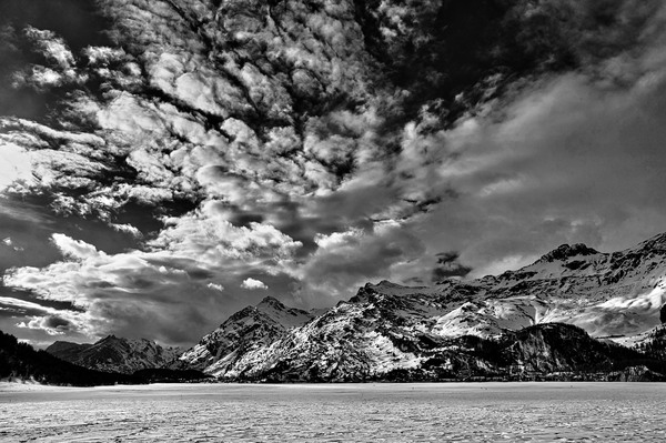 Frozen Lake Sils (Upper Engadine)