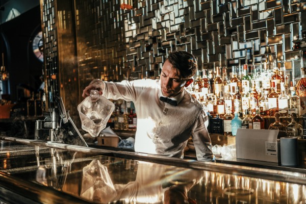 The bar steward in Browns restaurant, Bristol